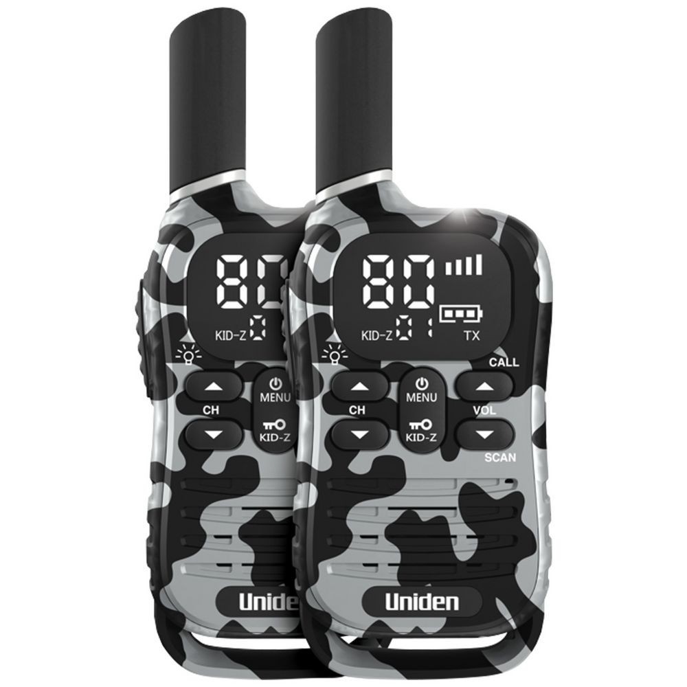 (image for) Uniden UH45-2 Max 2 Way UHF Radio Camo Grey 2 Pack 80ch Compact