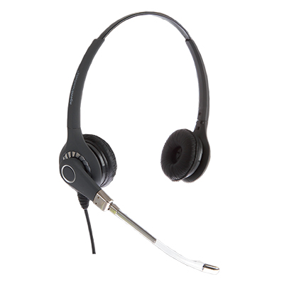 2.5mm jack binaural headphones with mic for a landline