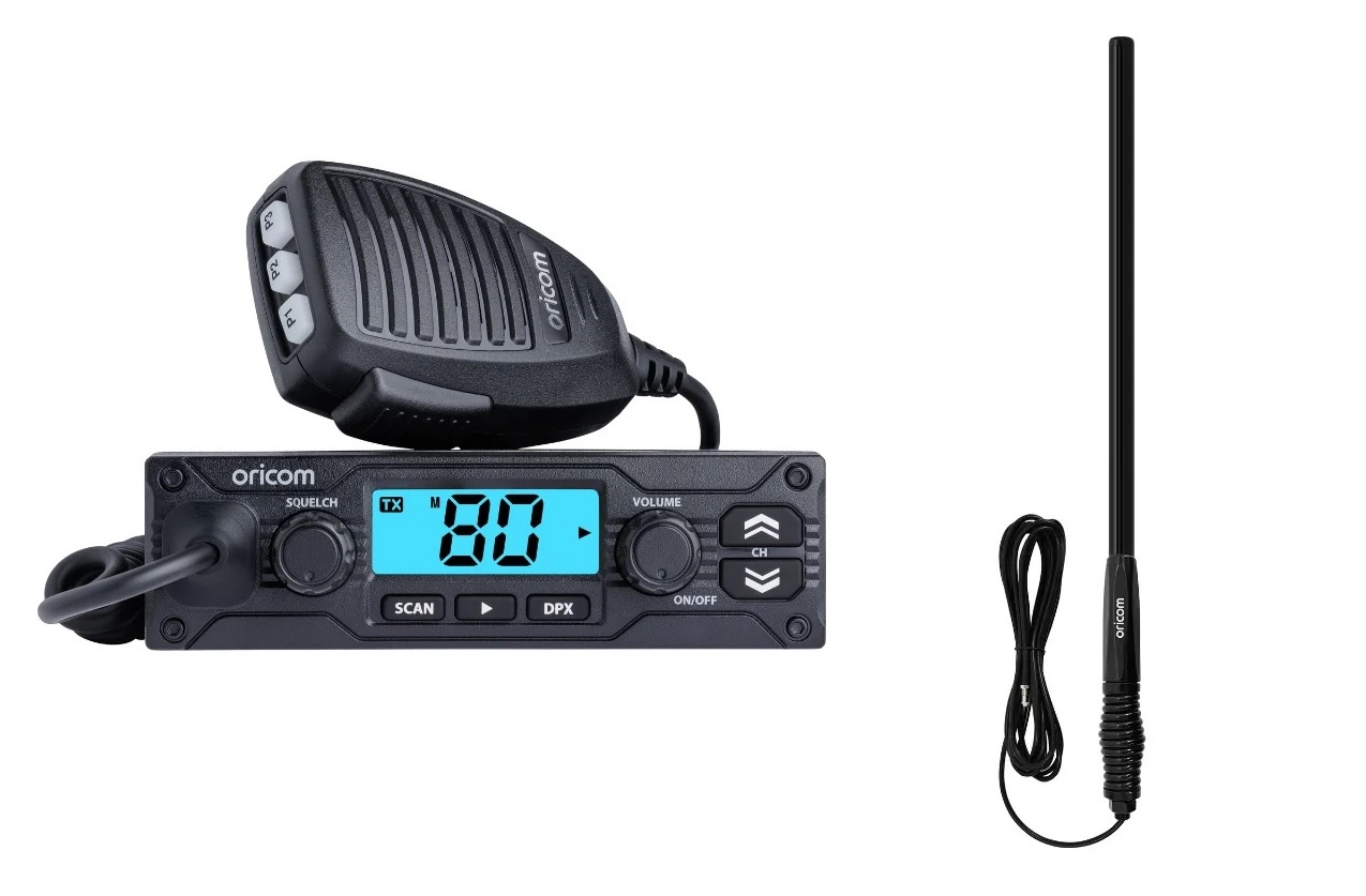 (image for) ORICOM UHF048 UHF RADIO 80 CHANNEL 5 WATT+ANU856BLK ANTENNA KIT