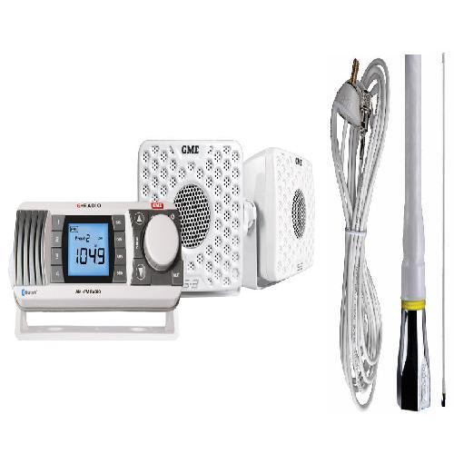 Modal Additional Images for GME GR300BTW AM/FM MARINE RADIO + GME AE312B WHITE 600MM ANTENNA