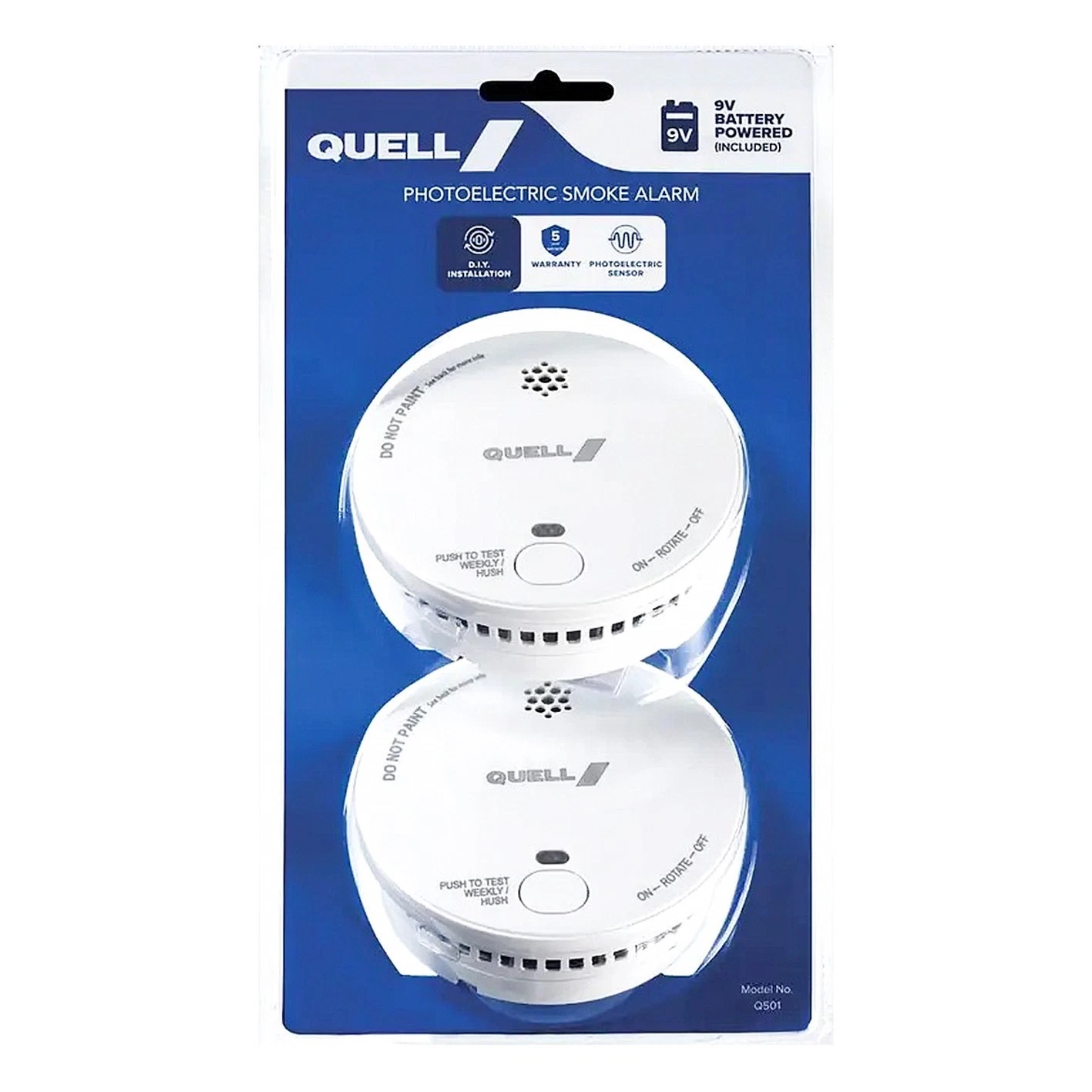 (image for) 2 x Smoke Alarm Fire Detector Quell Photoelectric Twin kit