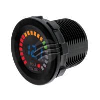 HULK 4X4 HU6680B VOLTMETER WITH INDICATOR 5-15v BLUE LED 29mm DI - Click Image to Close