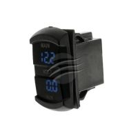 HULK 4X4 HU6696B SWITCH SIZE DUAL VOLTMETER 10-60v BLUE LED