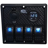 Baintech BTSWITCH4 4 Way Switch Panel 12/24 Blue LED