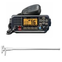 ICOM IC-M330GE BLACK MOUNT VHF/DSC MARINE RADIO + AXIS MFV3 WHIT