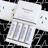 PANASONIC K-KJ55MCC4TA ENELOOP AA BATTERY + BATTERY CHARGER