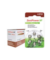 ZENIPOWER HEARING AID BATTERY A312 SIZE 312 10 PACK 60 TOTAL