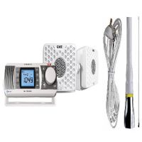 GME GR300BTW AM/FM MARINE RADIO + GME AE312B WHITE 600MM ANTENNA