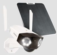 Uniden App Cam Solo PANO 3K Dual Lens Spotlight Solar panel kit