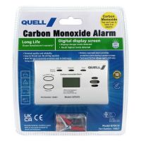 Quell Carbon Monoxide Detector Digital Display Alarm No Wiring