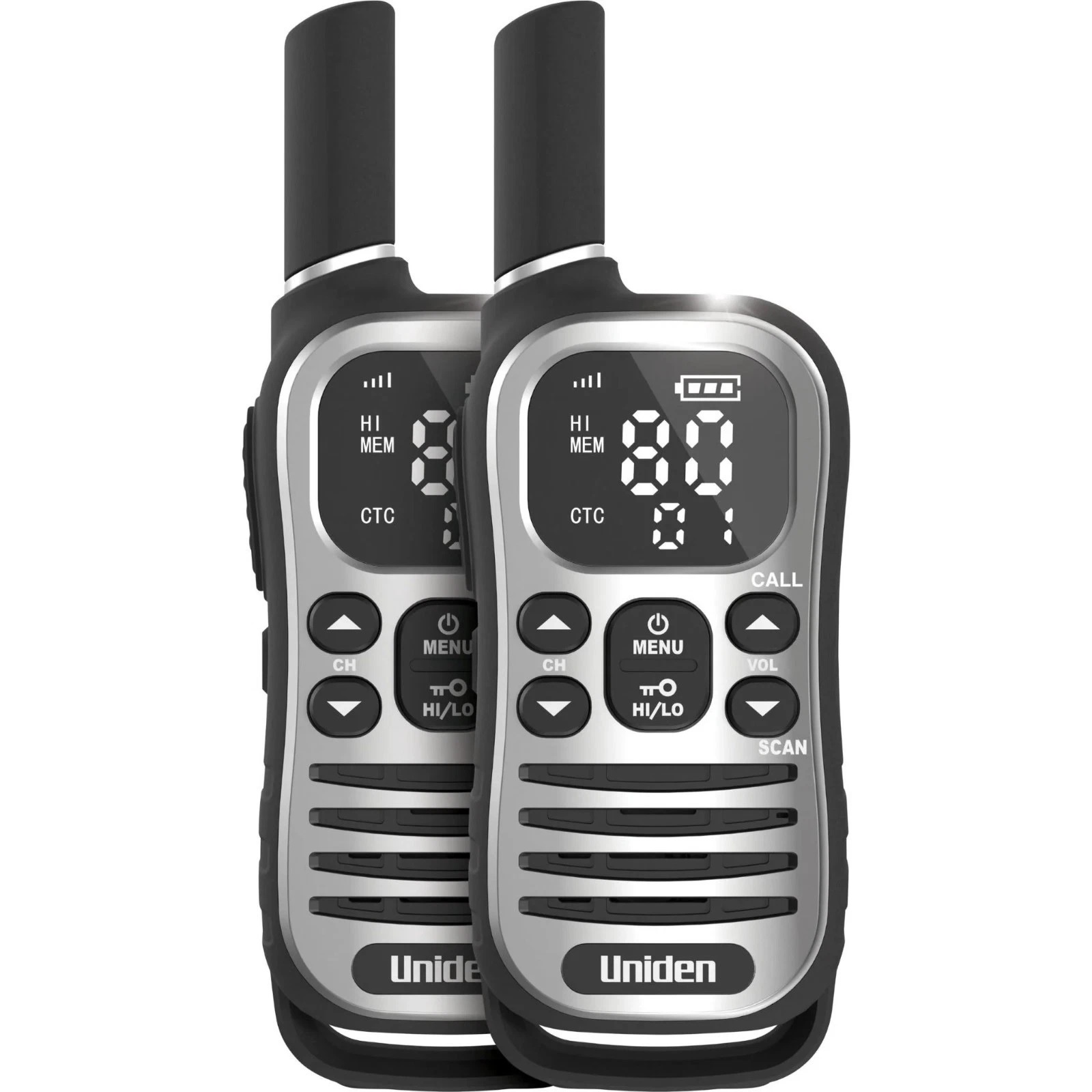 (image for) Uniden UH610-2 Max 1W UHF Handheld Radio Grey Includes Charger And batteries